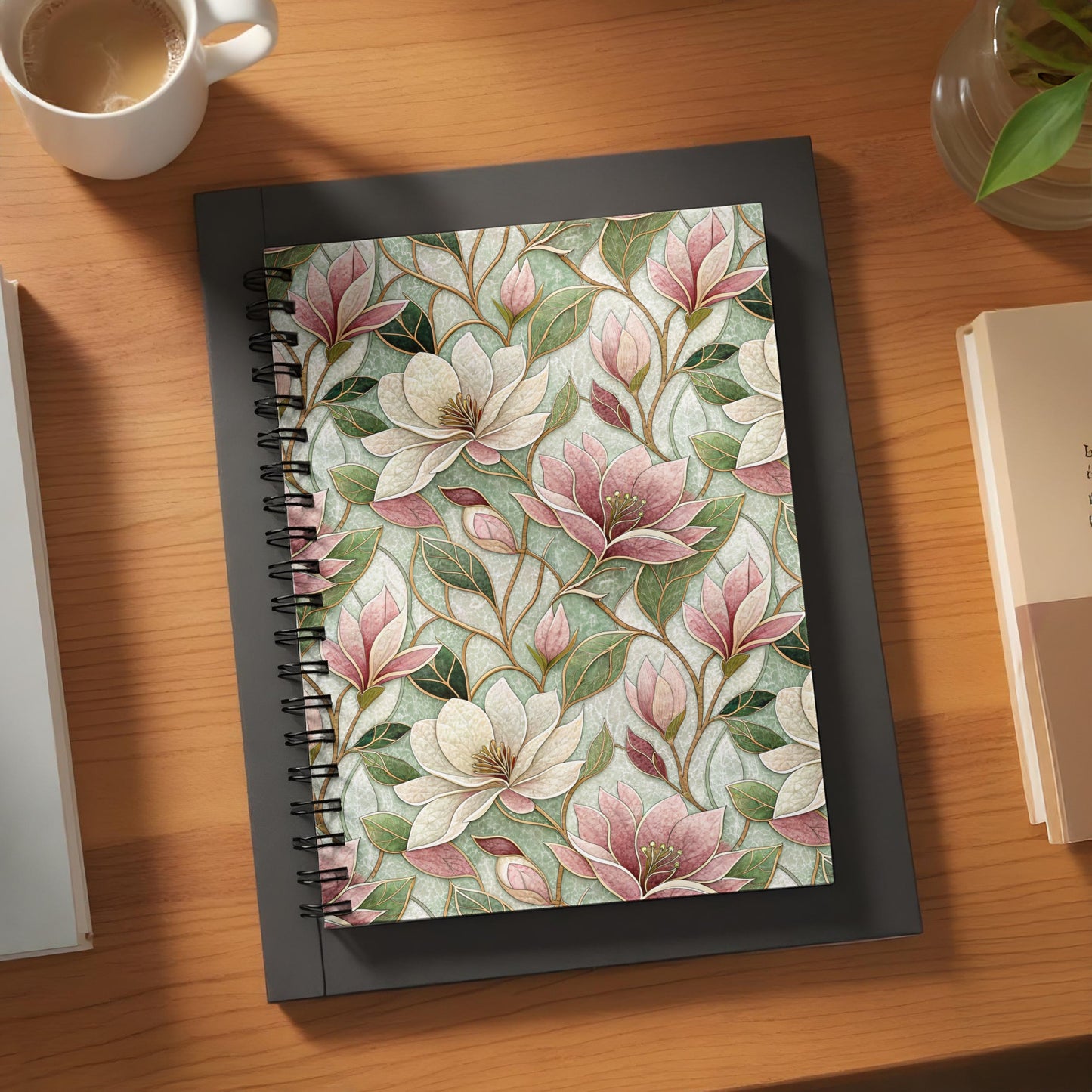 Floral Design Spiral Bound Notebook for Daily Notes