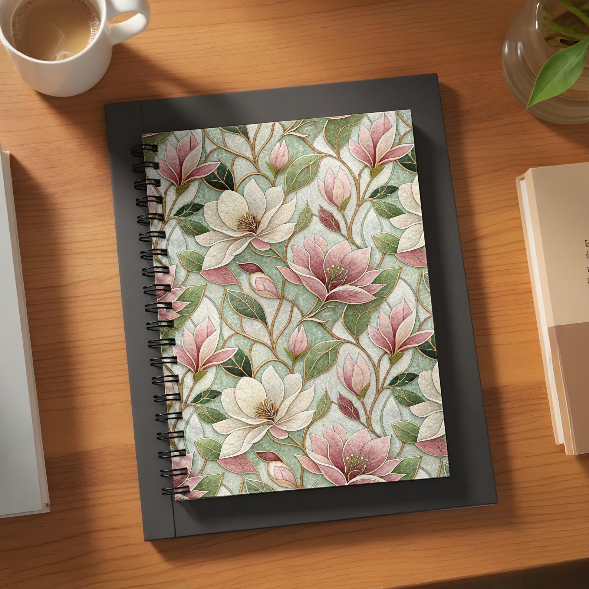 Floral Design Spiral Bound Notebook for Daily Notes