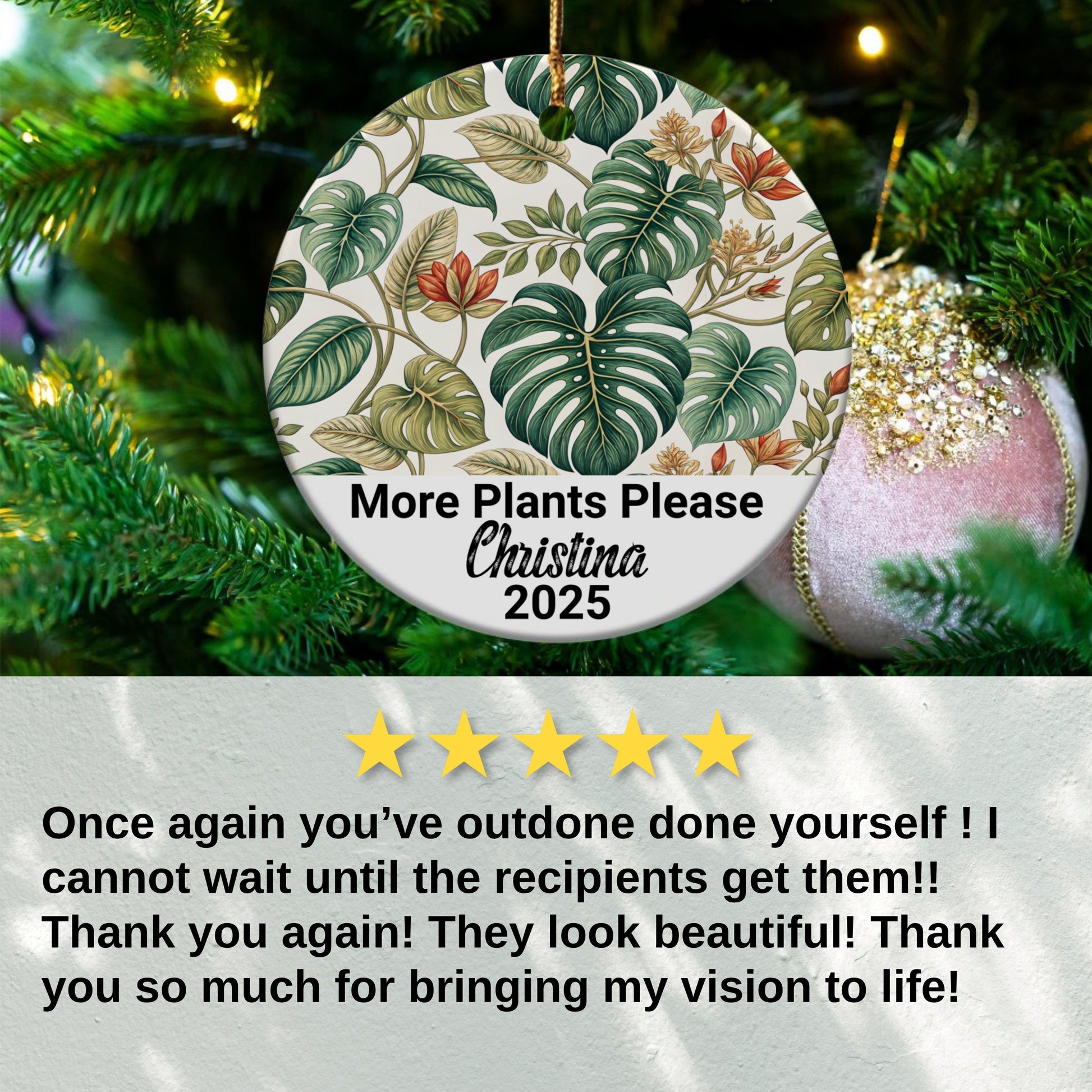 Personalized More Plants Please Ornament product