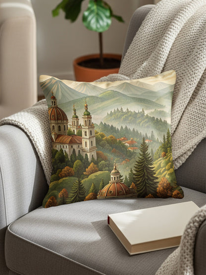 Scenic Majestic Mountain View Throw Pillow Decoration