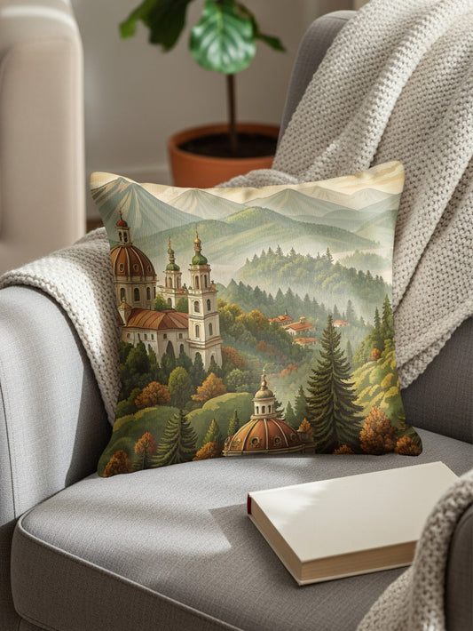Scenic Majestic Mountain View Throw Pillow Decoration