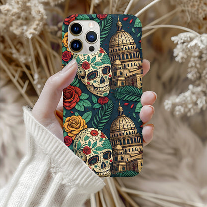 Skull and Cathedral Art Design Phone Case