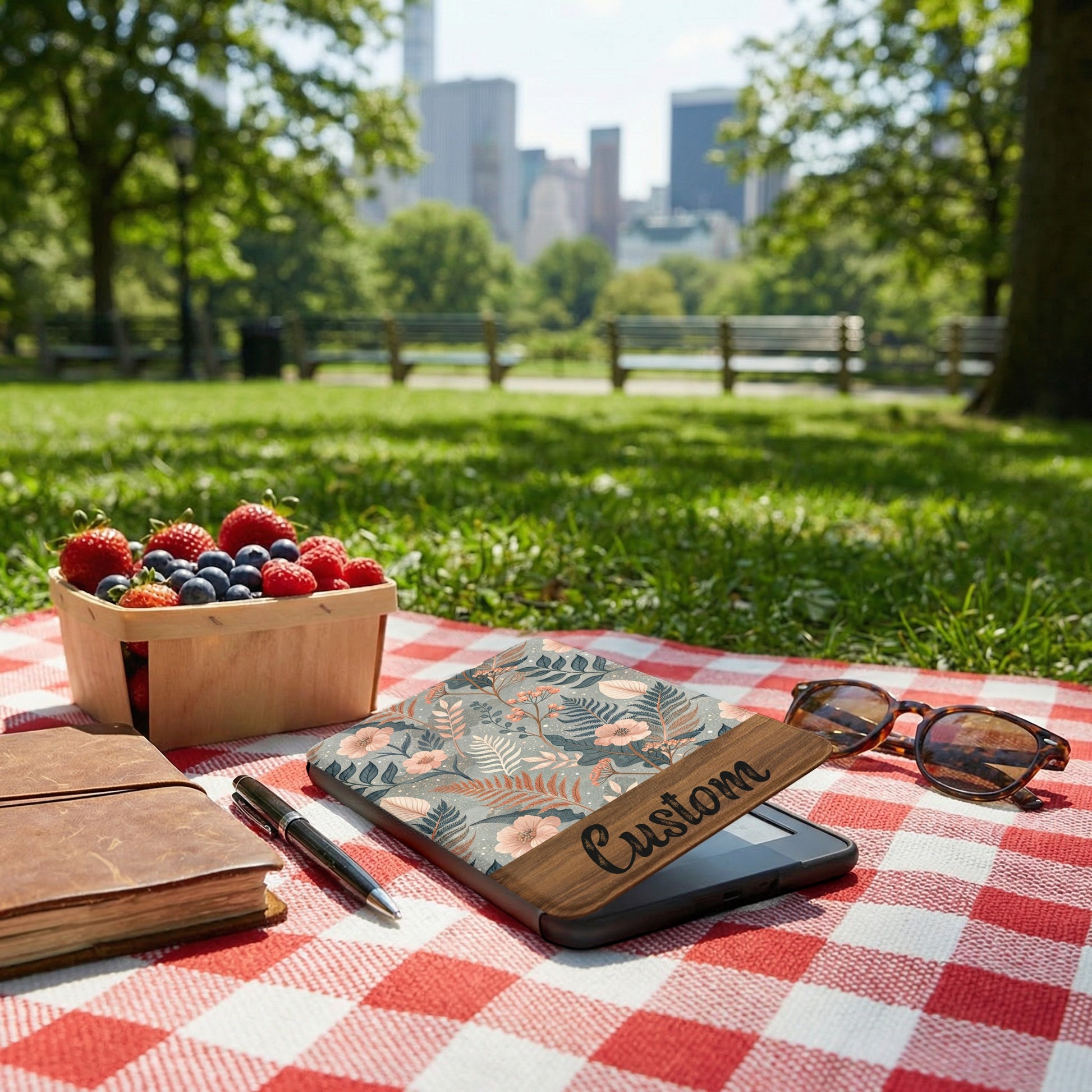 Custom Floral Design Phone Case with Name Engraving