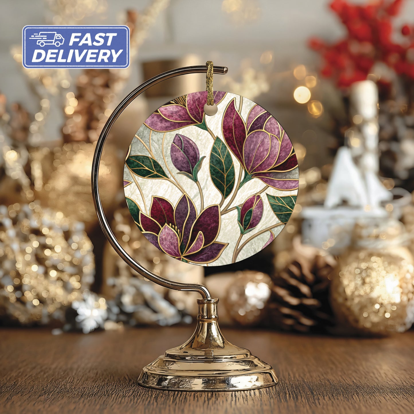 Floral Patterned Hanging Ornament with Fast Delivery