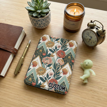 Floral Geometric Custom Design Notebook with Succulent