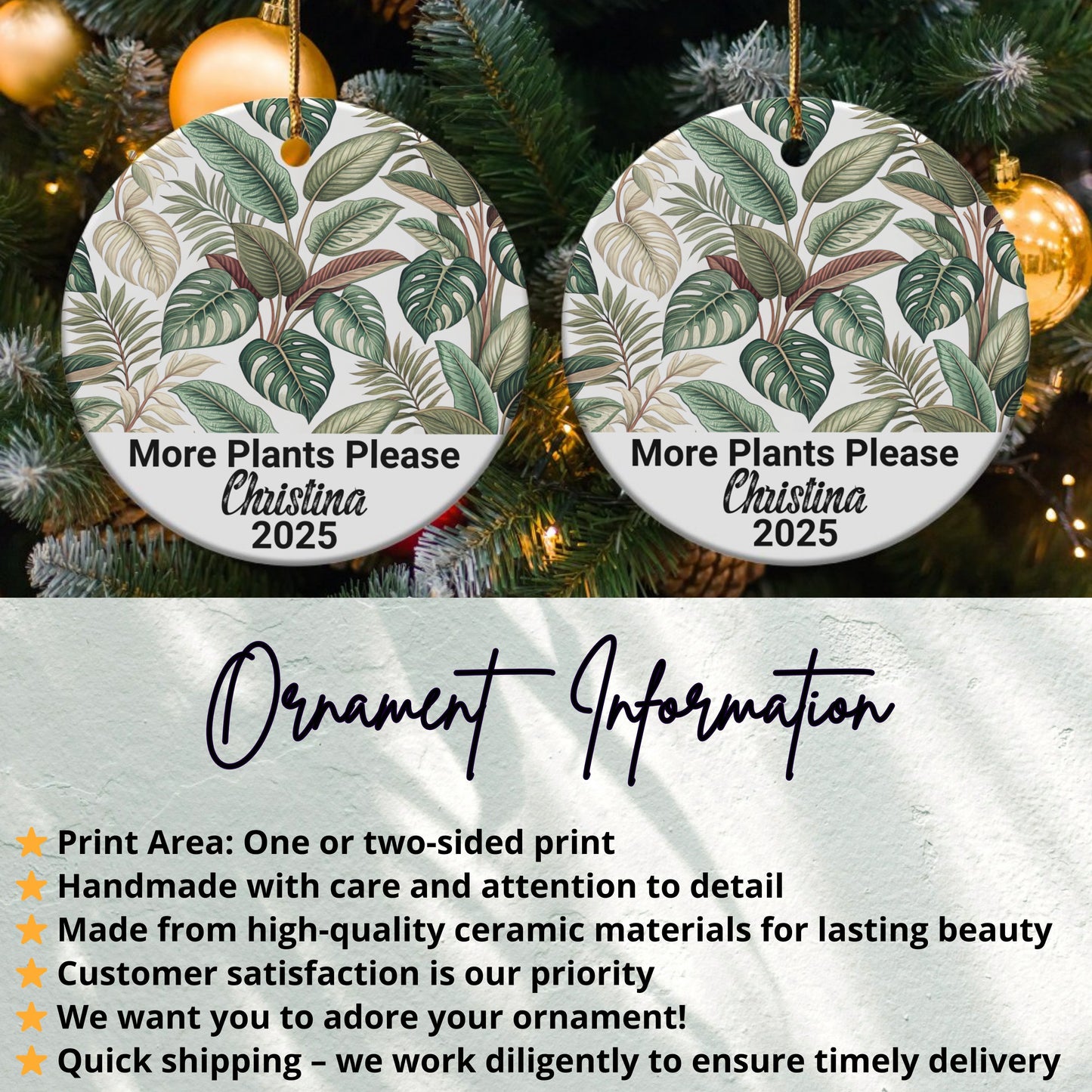 Personalized More Plants Please 2025 Ornament product