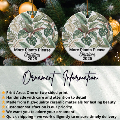 Personalized More Plants Please 2025 Ornament product