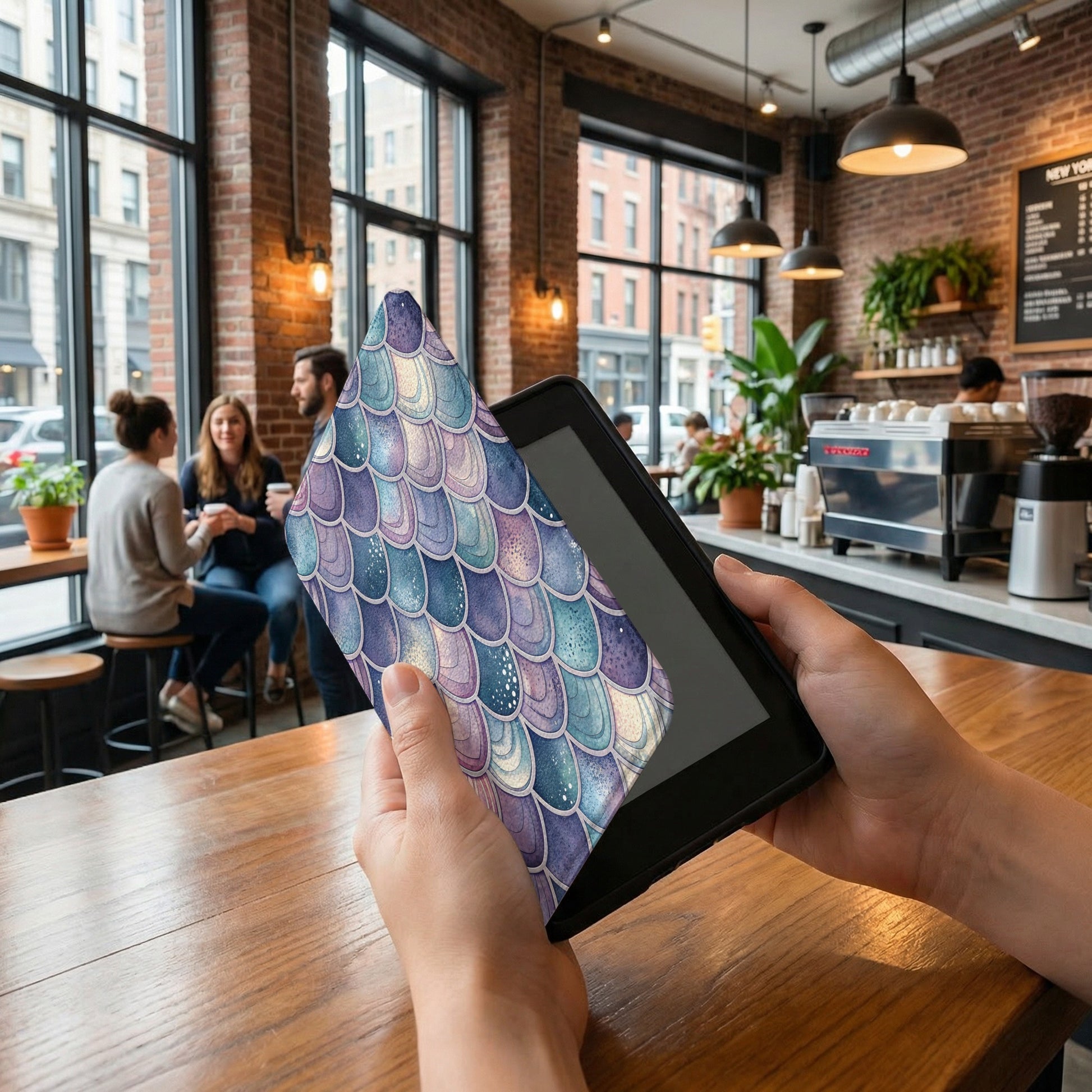 Stylish Digital E-Reader Cover with Colorful Pattern Design