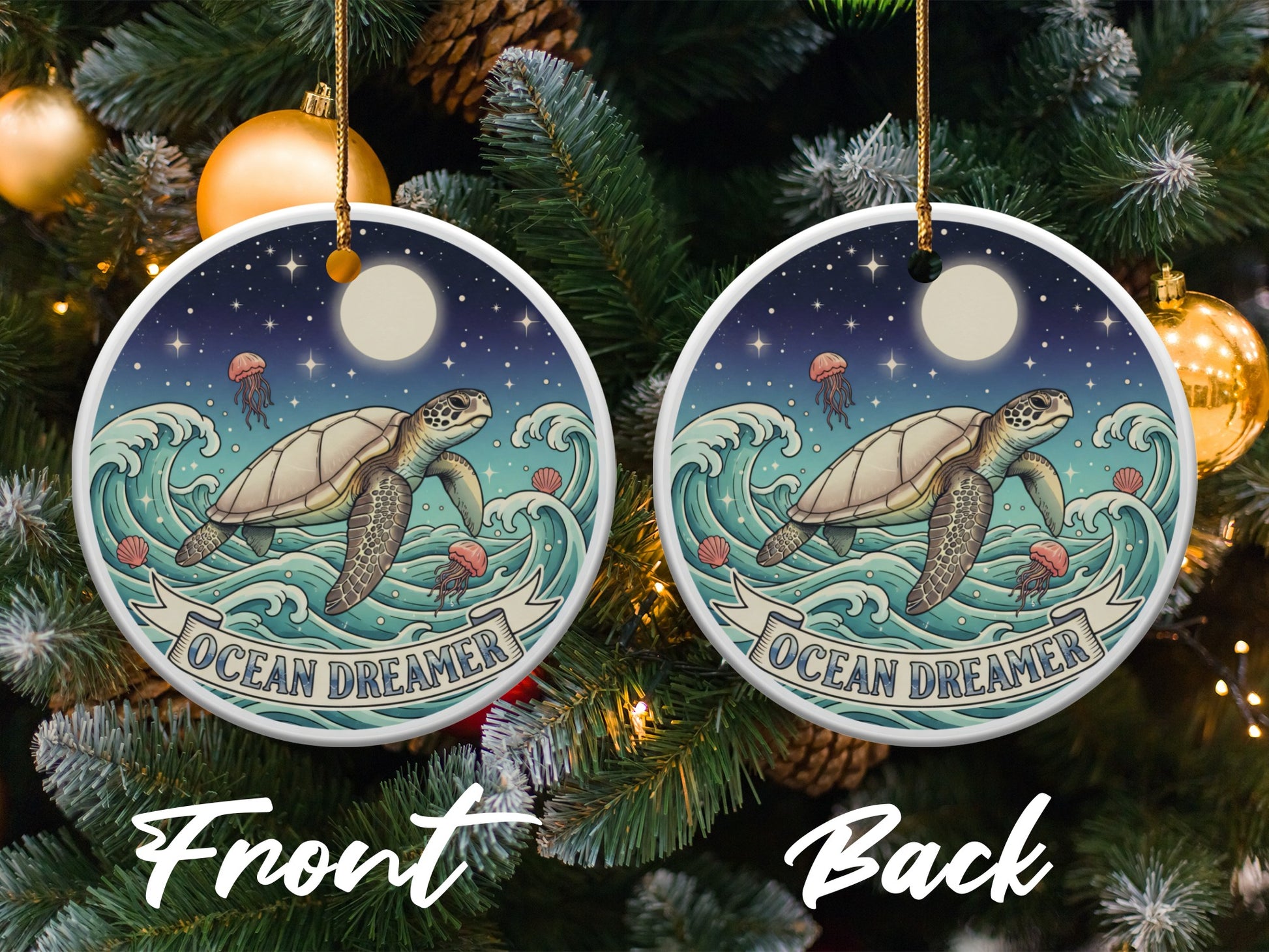 Ocean Dreamer Sea Turtle Christmas Ornament product type