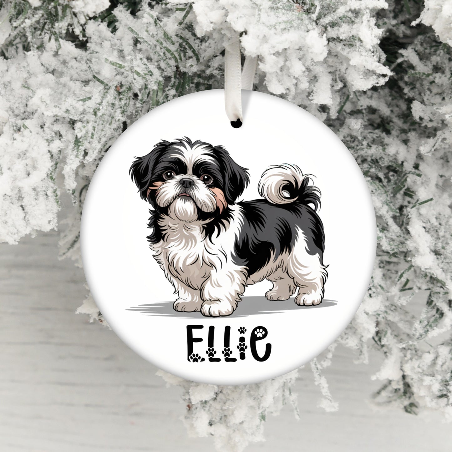 Custom Dog Illustration Christmas Ornament product