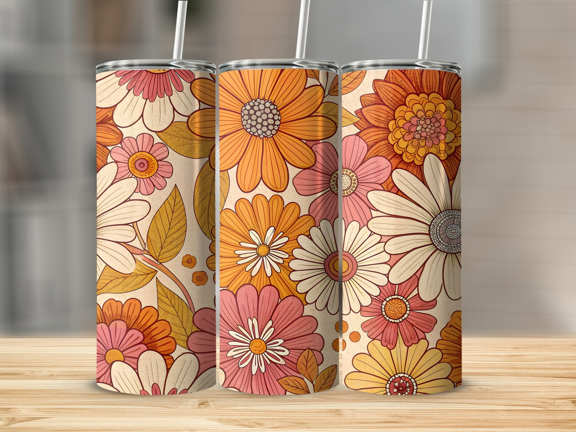 Vintage Floral Patterned Drinkware Collection
