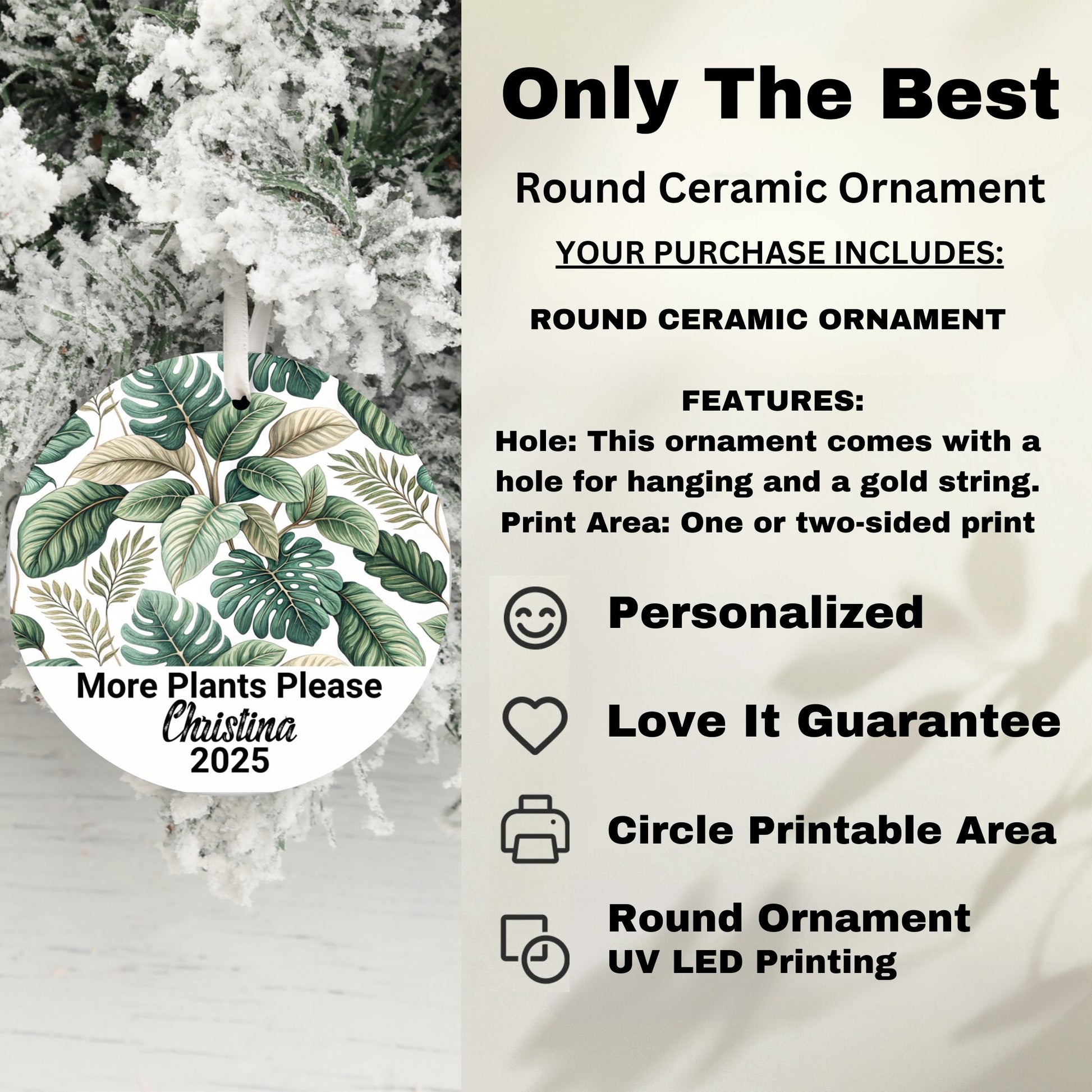 More Plants Please 2025 Round Ceramic Ornament product
