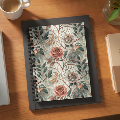 Elegant Floral Design Spiral Bound Notebook Product