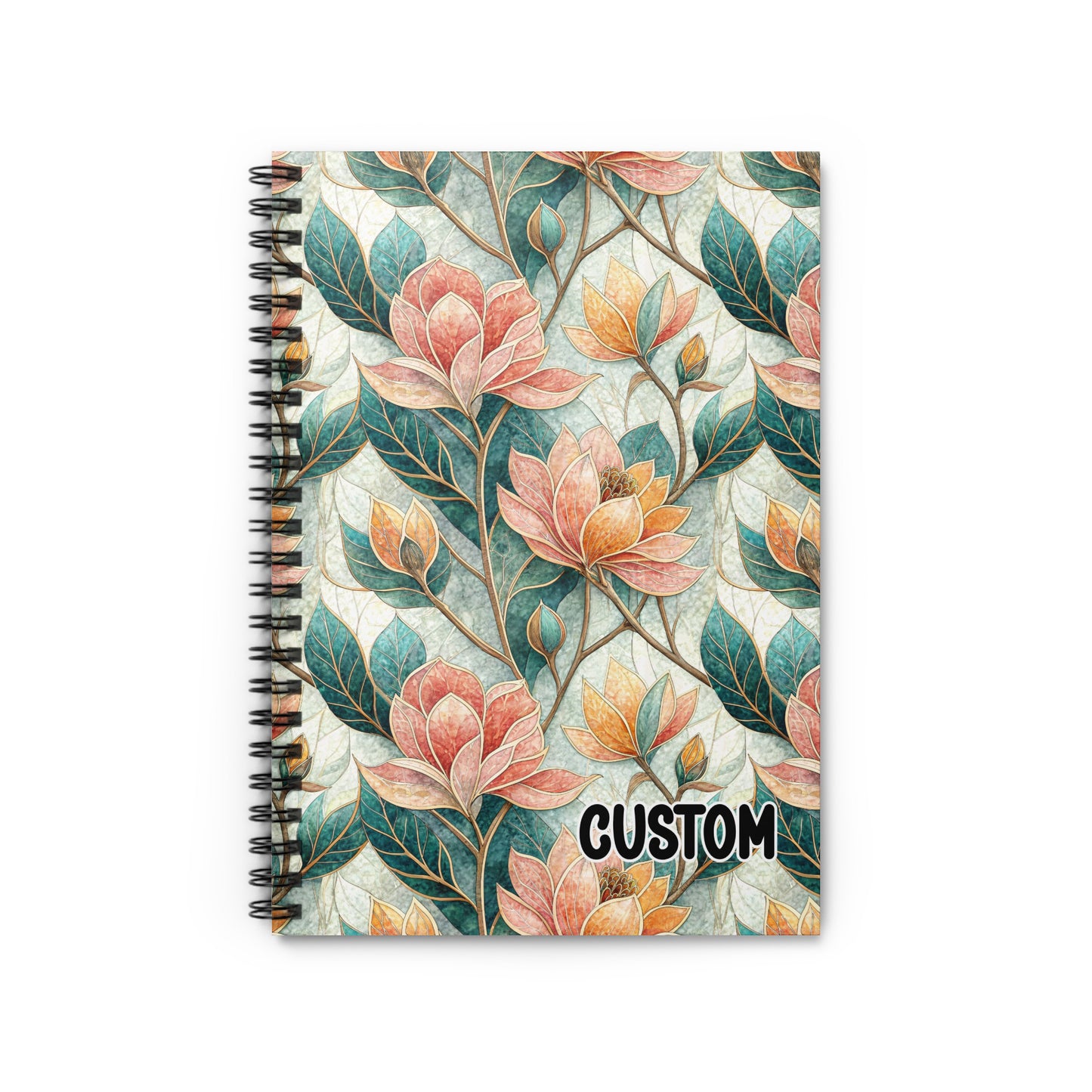 Custom Floral Design Spiral Bound Notebook