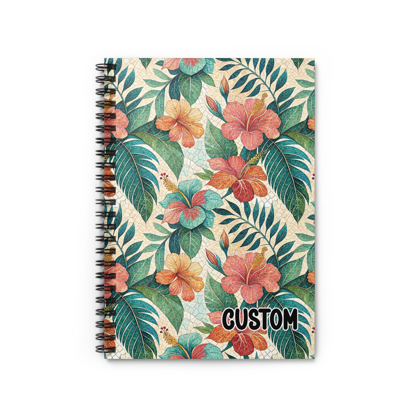 Tropical Floral Print Custom Notebook with Spiral Binding