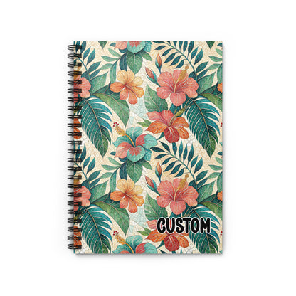 Tropical Floral Print Custom Notebook with Spiral Binding
