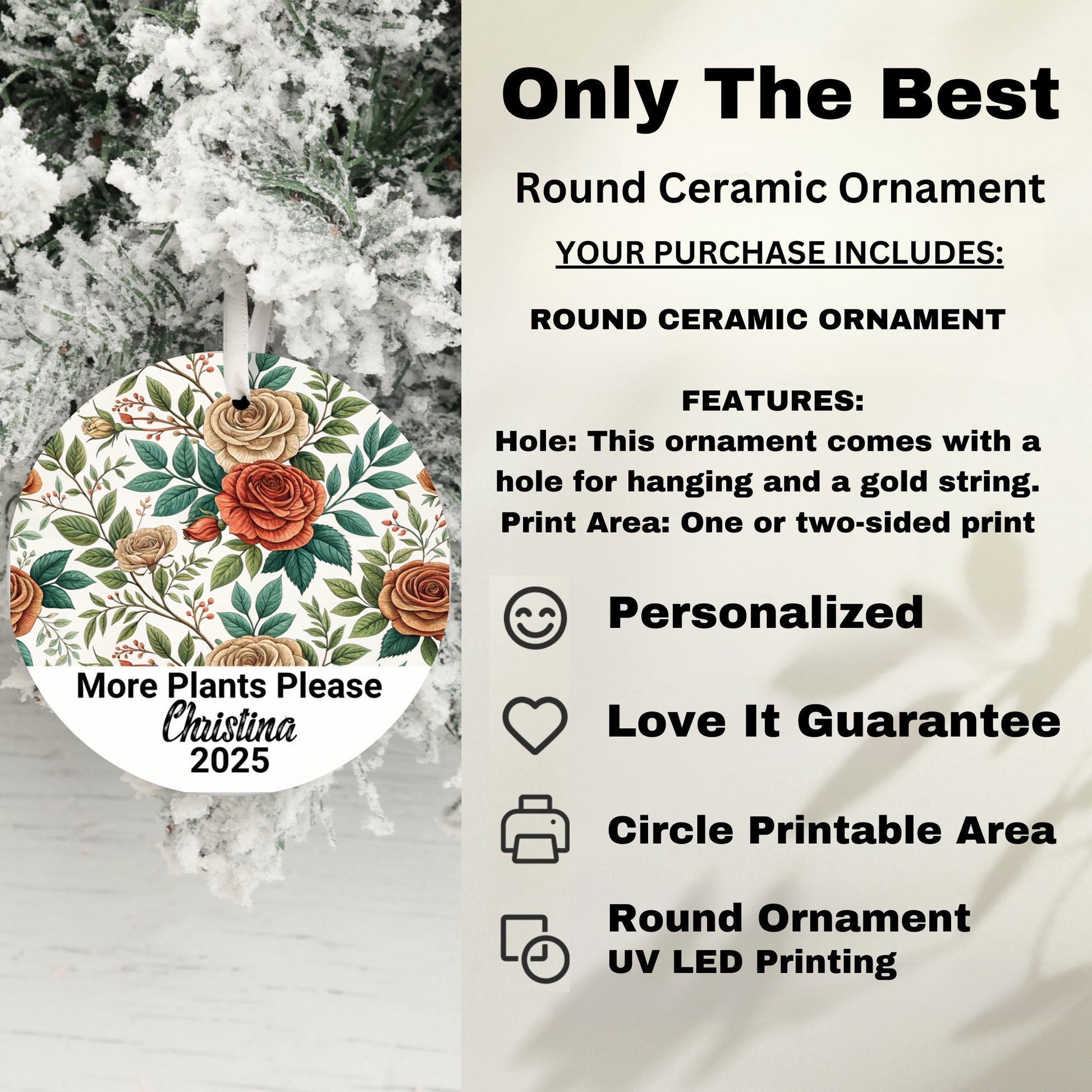 Personalized Round Ceramic Ornament product