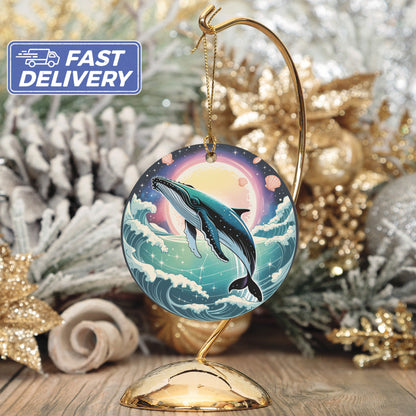 Vibrant Whale Christmas Tree Ornament Unique Product