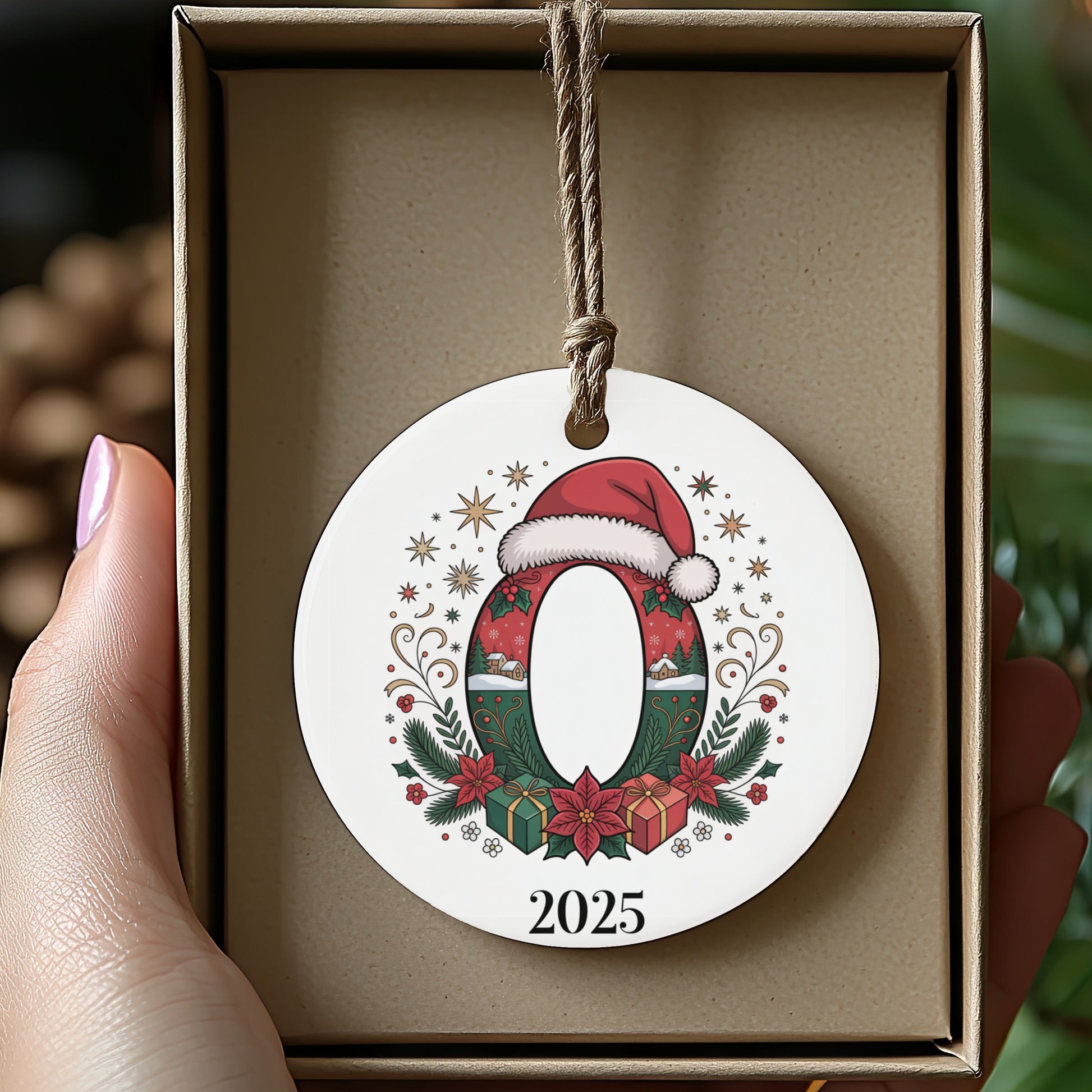 Festive 2025 Christmas Ornament with Santa Hat product