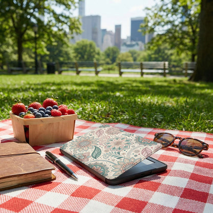 Floral Patterned Device Sleeve for Picnics and Outdoors