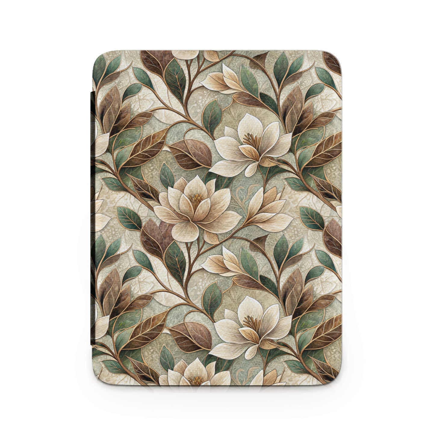 Elegant Floral Pattern with Leaves Kindle Case Cover