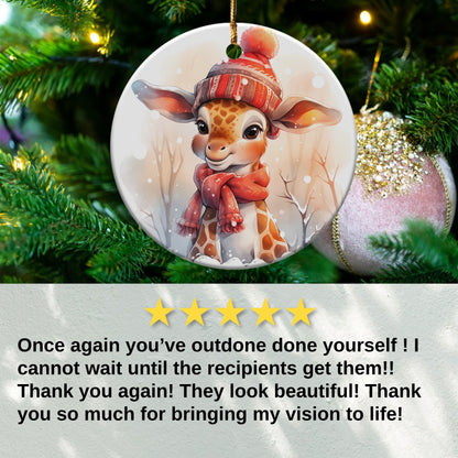 Adorable Holiday Baby Giraffe Ornament product