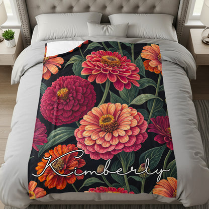 Dark Floral Custom Name with Vibrant Blooms Pattern - Walk Greener