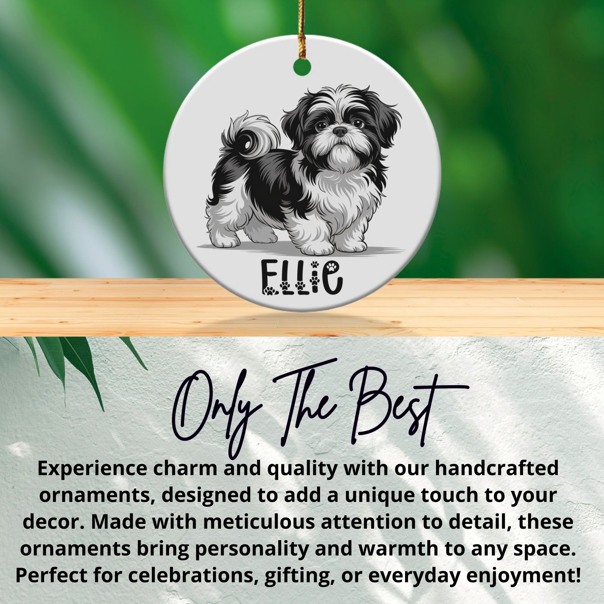 Personalized Dog Breed Art Hanging Ornament product