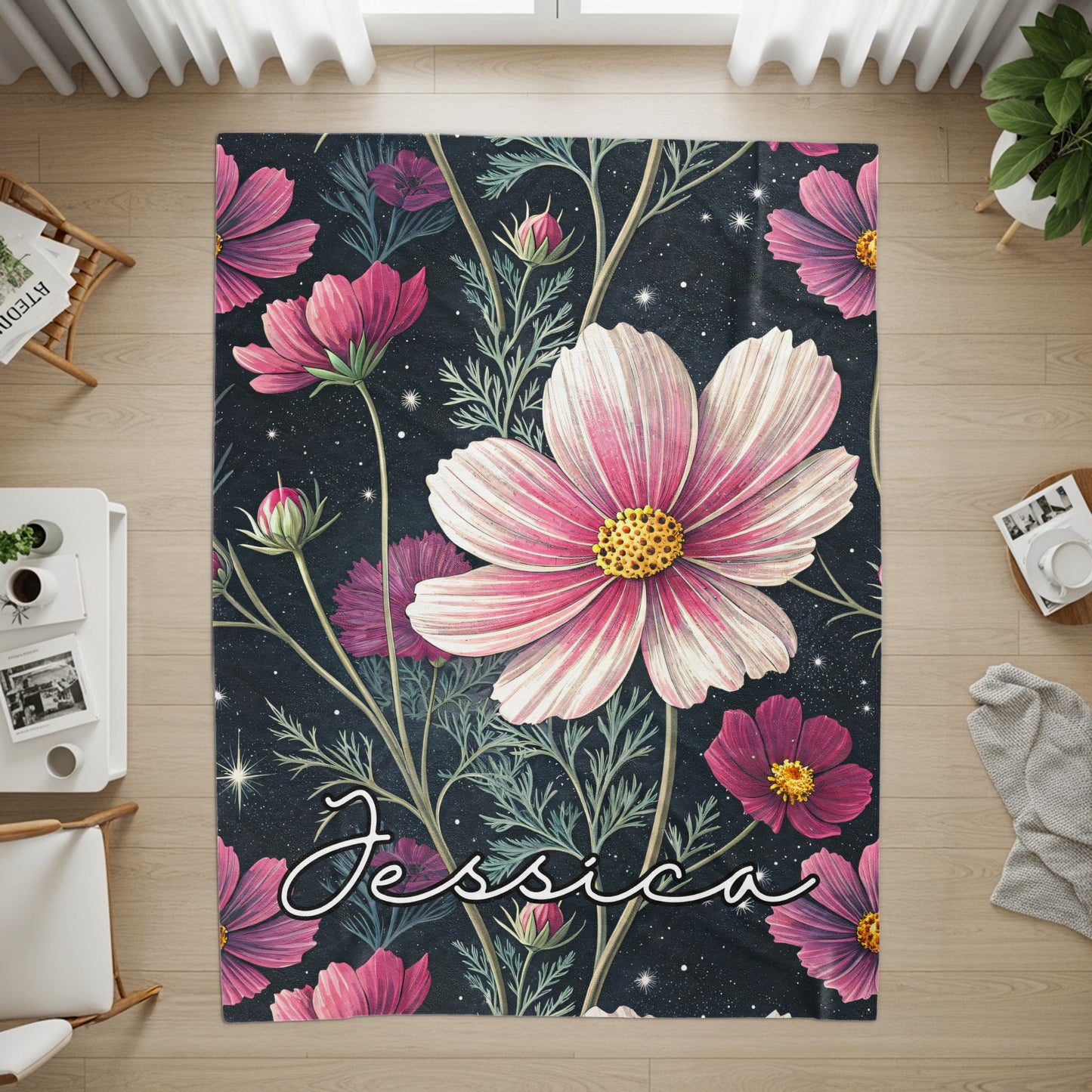 Cosmic Floral Personalized Jessica Rug Decor