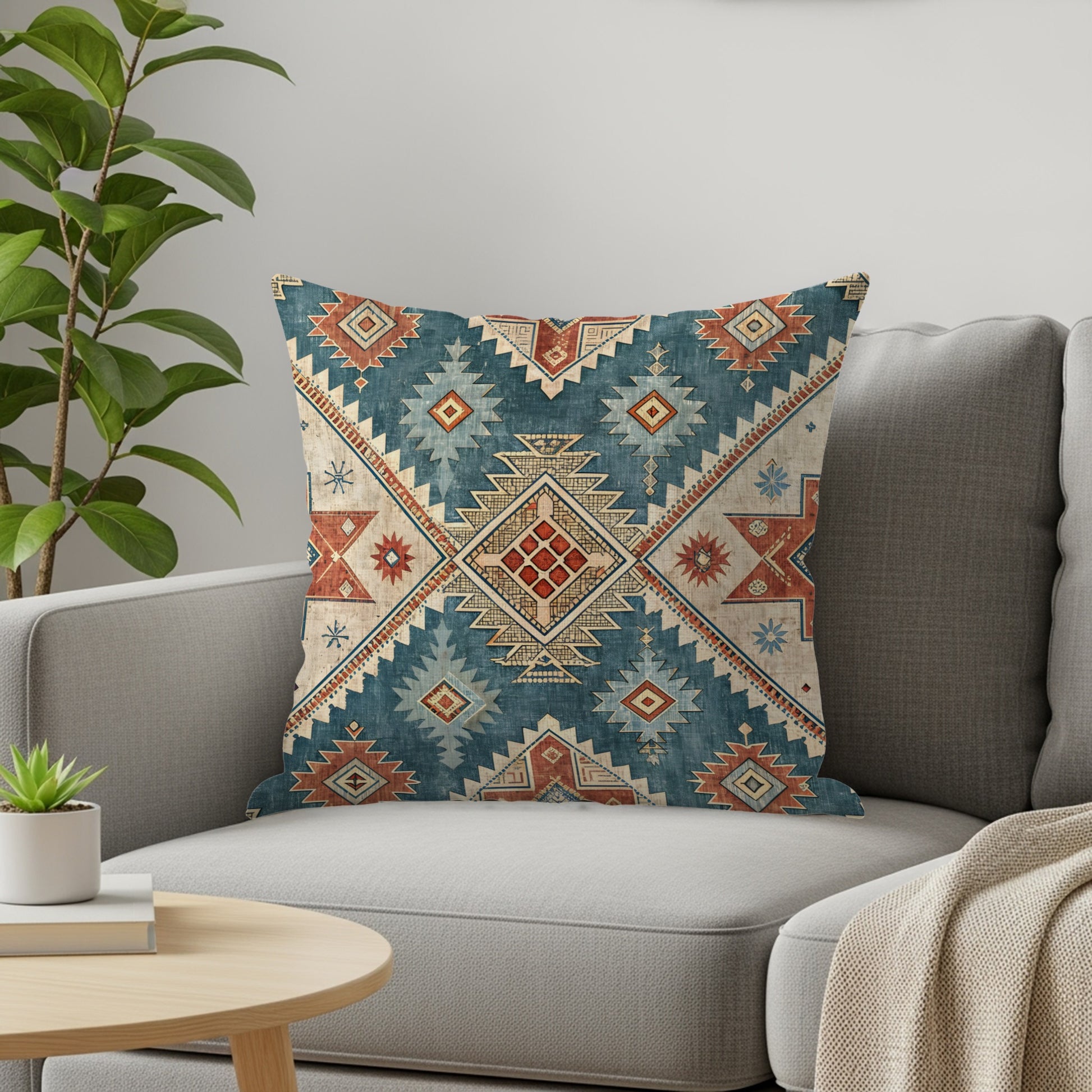 Southwestern Geometric Pattern Decorative Pillow