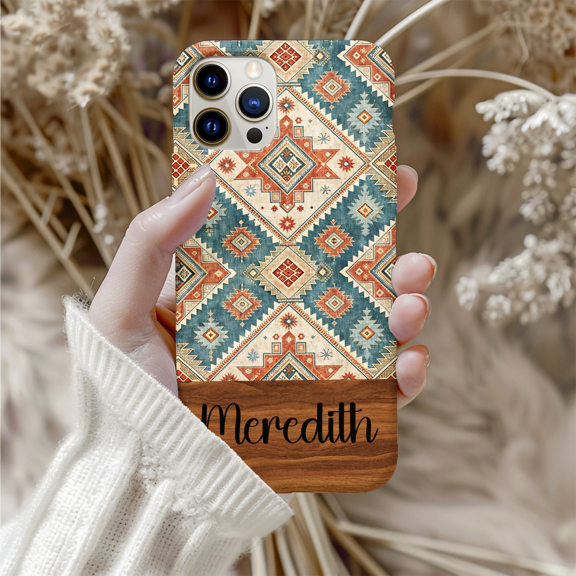 Detailed Geometric Pattern with Diamond Shapes Slim Custom Phone Case - Walk Greener