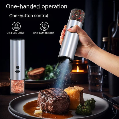 Rechargeable Electric Salt & Pepper Grinder Set with LED – Kitchen Mill