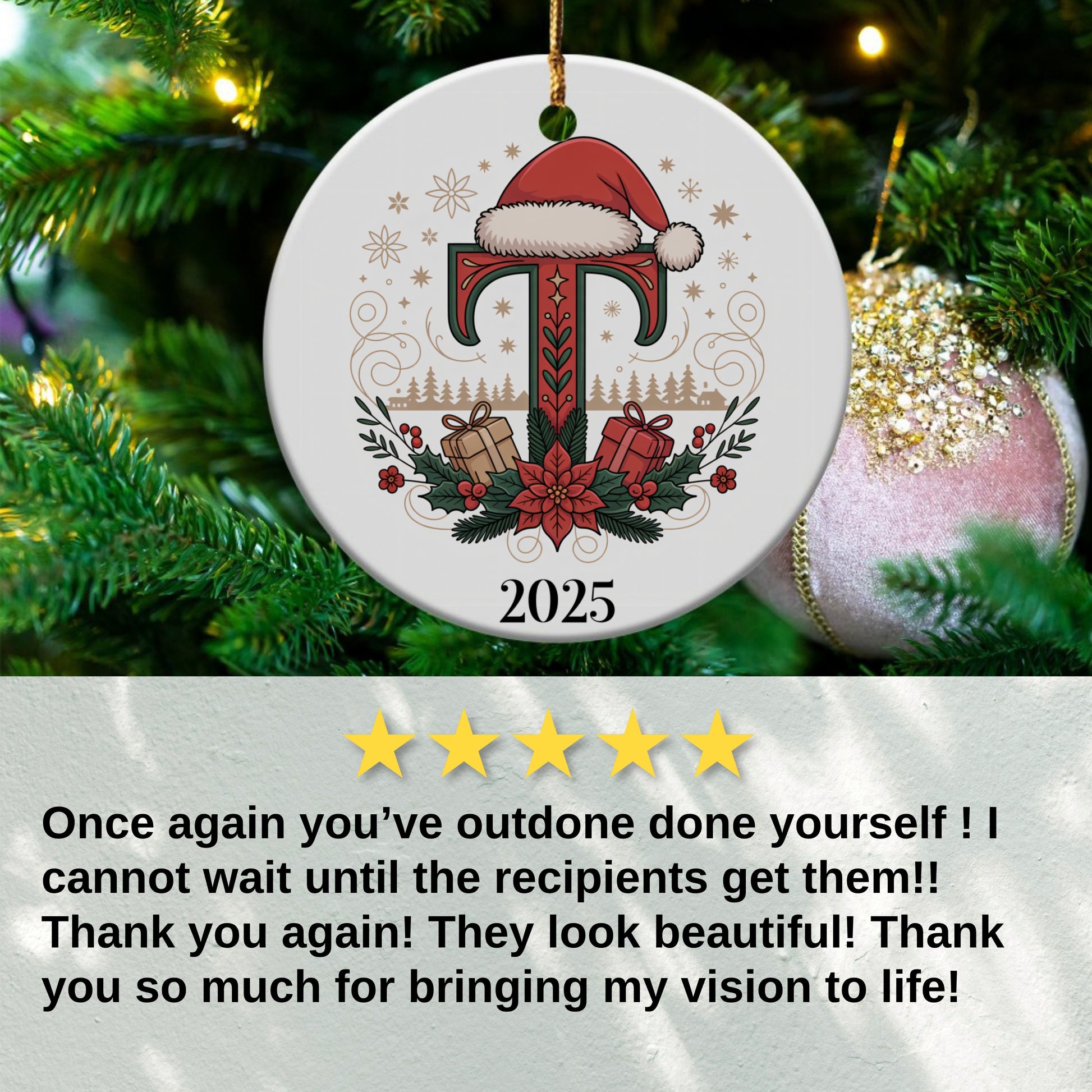 Personalized 2025 Christmas Ornament Holiday Tree Decoration Product