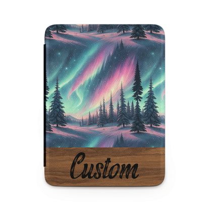 Custom Aurora Borealis Forest Scene Tablet Cover