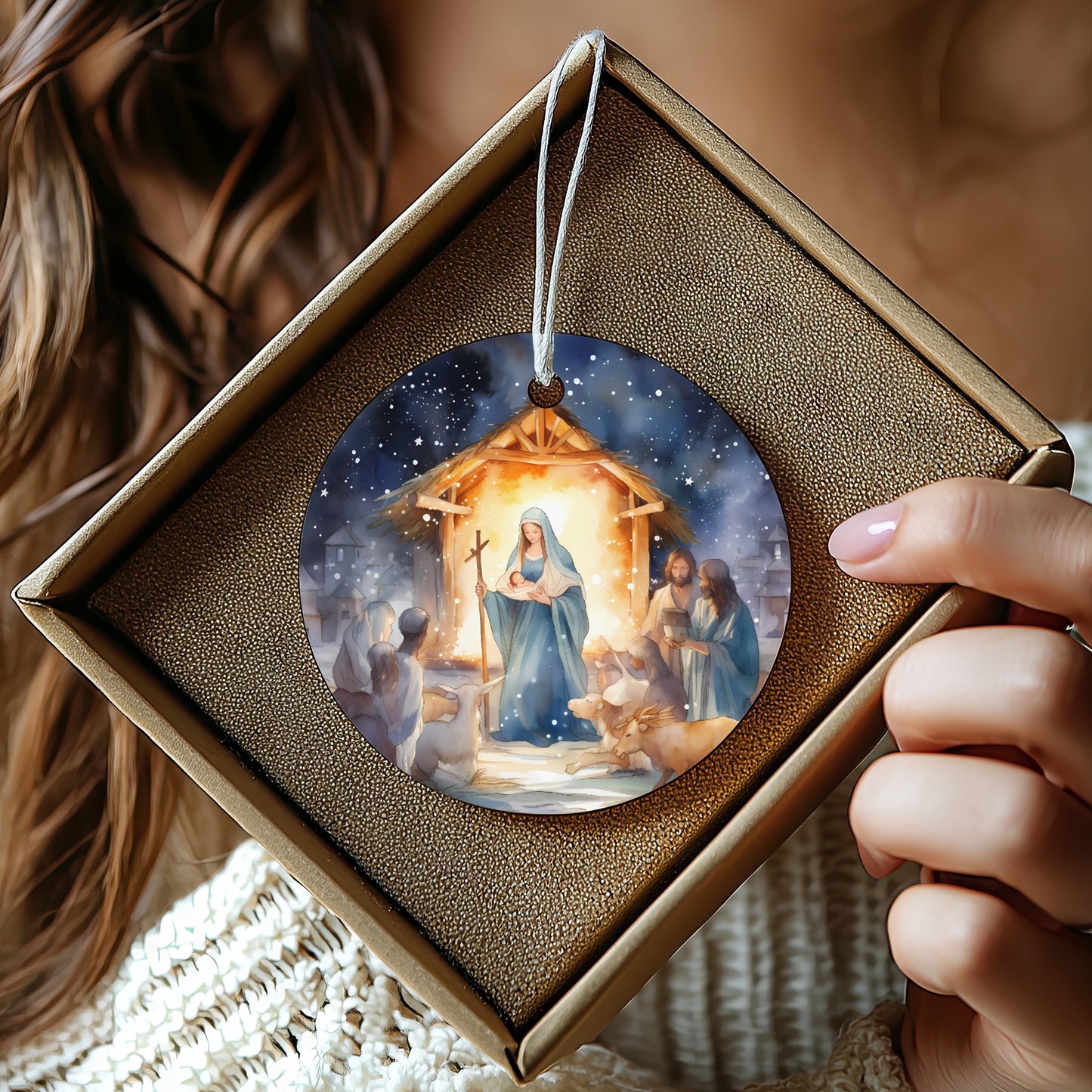 Nativity Scene Ornament Perfect for Holiday Decor product