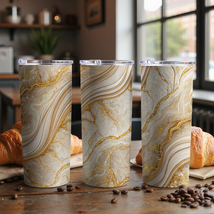 Marble Patterned Insulated Tumblers Perfect for Coffee