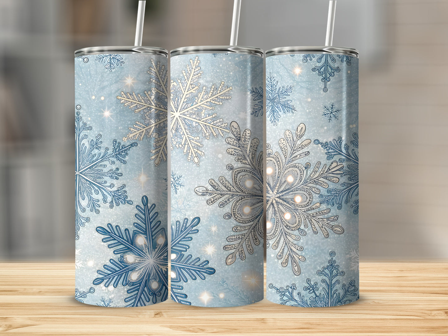 Snowflake Pattern Stainless Steel Tumbler product