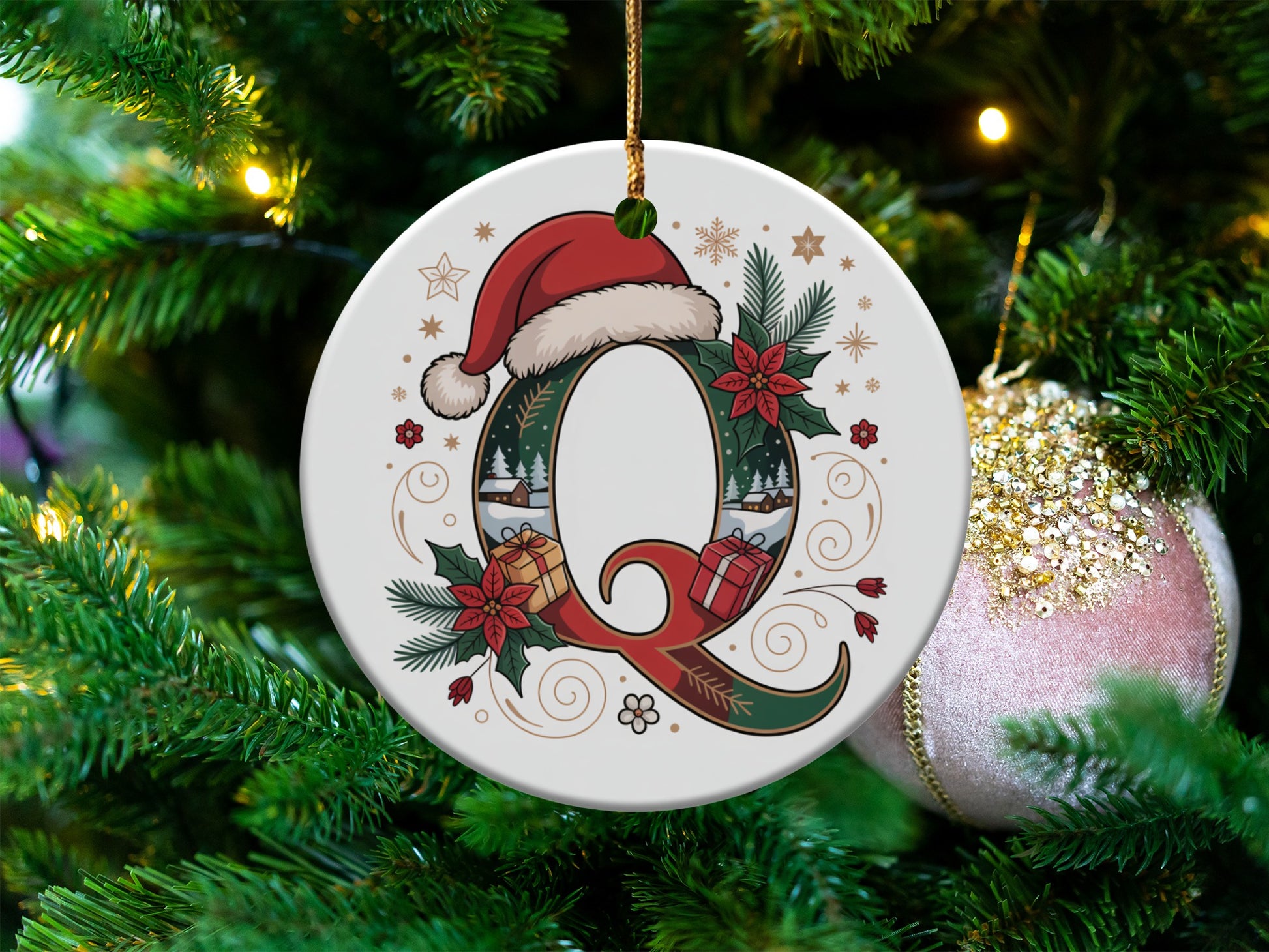 Festive Christmas Ornament with Letter Q Decoration product