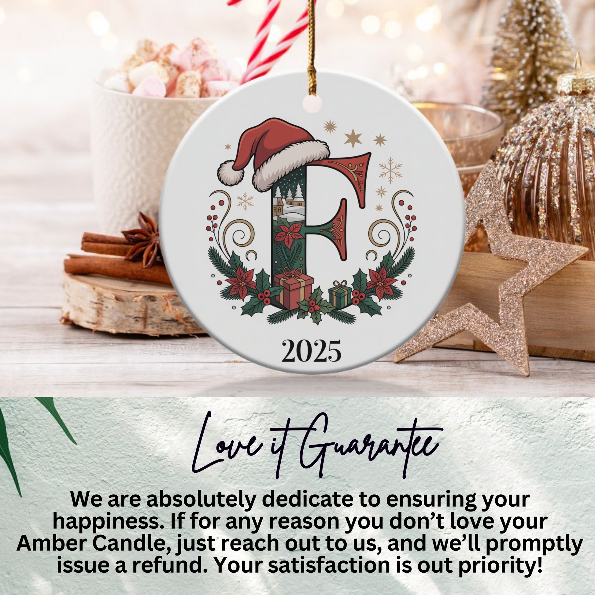 Personalized Letter F Christmas Ornament 2025 product