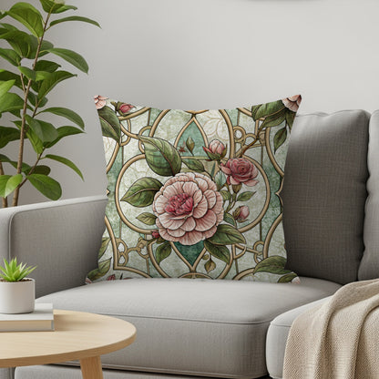 Elegant Pink Flower Decorative Throw Pillow Product