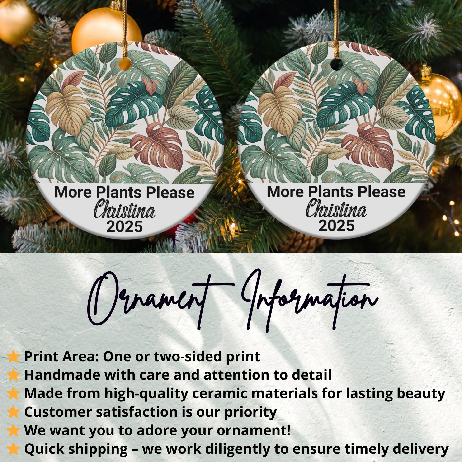 Custom More Plants Please Personalized Ornament product