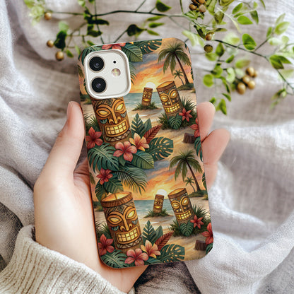 Tropical Tiki Idols Custom Beach View Phone Case - Walk Greener