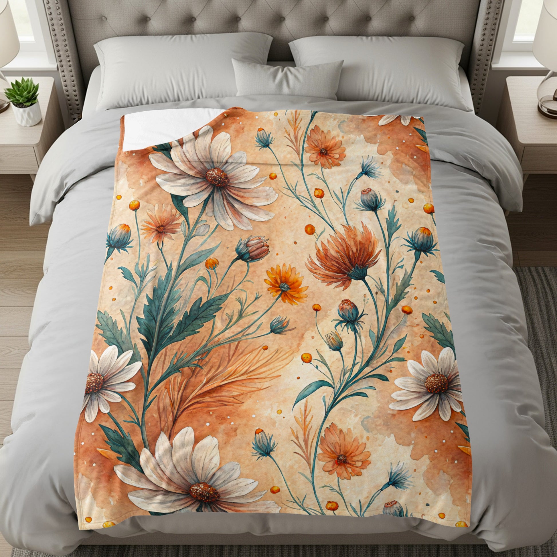 Elegant Daisy Bloom Design Watercolor Style Floral Art - Walk Greener