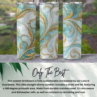 Beautiful Customizable Floral Design 20oz Tumbler Cup
