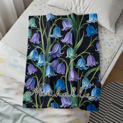 Personalized Botanical Floral Custom Name Blanket