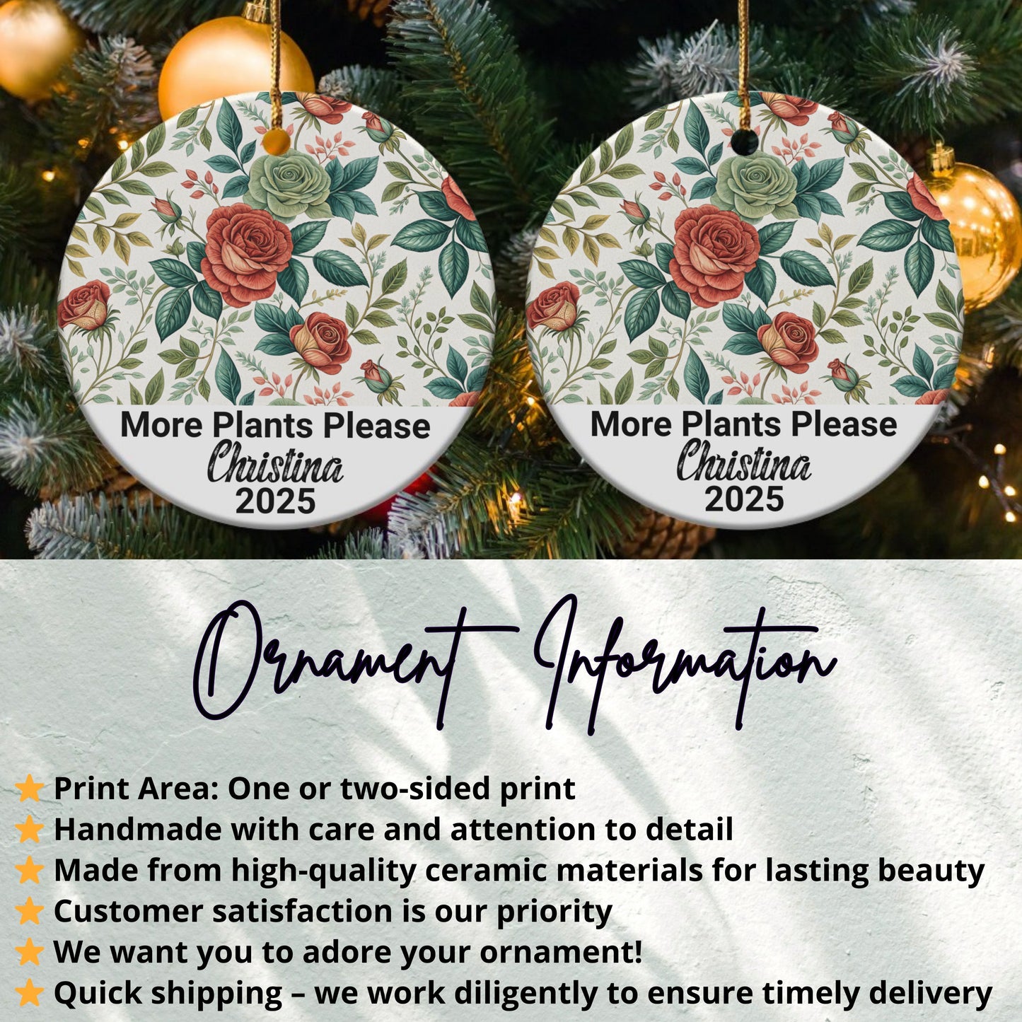 More Plants Please Custom Christmas Ornament product