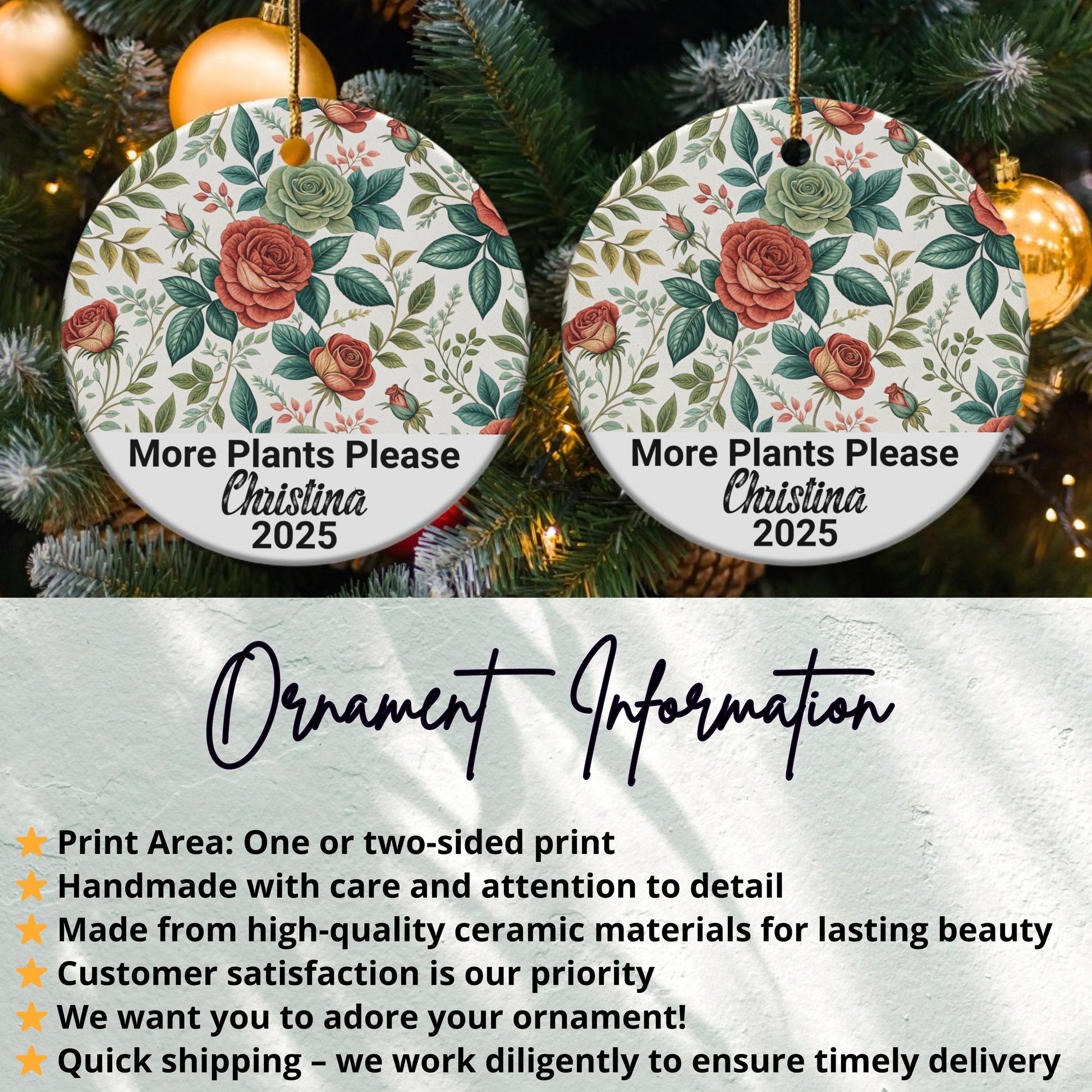 More Plants Please Custom Christmas Ornament product