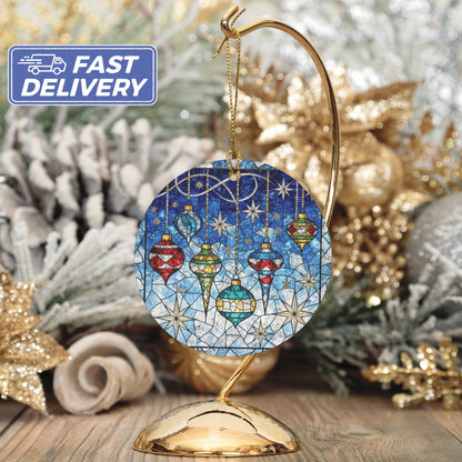 Colorful Ornaments Stained Glass Art Ornament product type