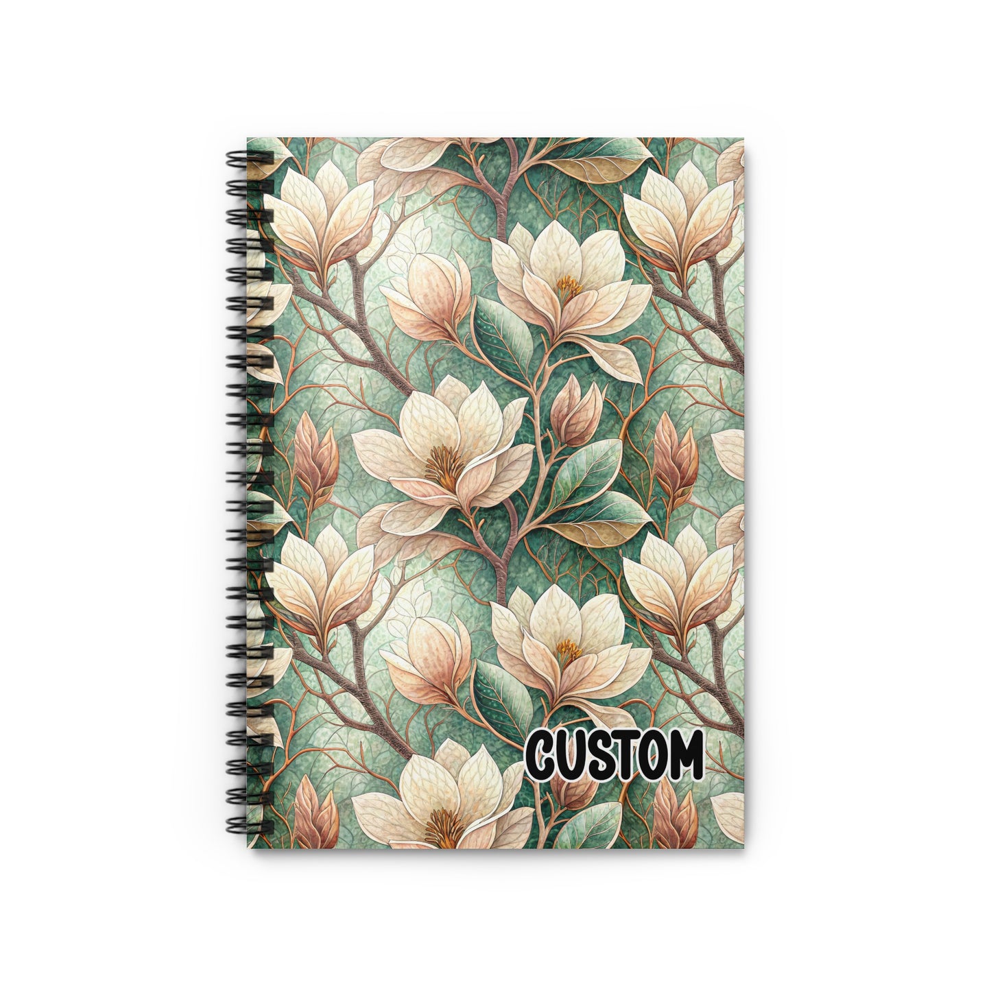 Custom Floral Pattern Spiral Bound Notebook