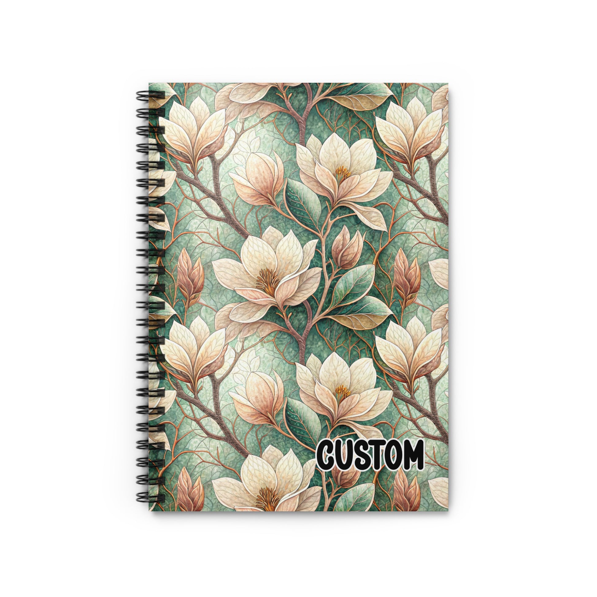 Custom Floral Pattern Spiral Bound Notebook
